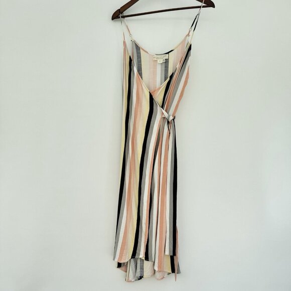 SALT WATER LUXE Billie Midi Wrap Striped Beach Dress Medium - Picture 2 of 11